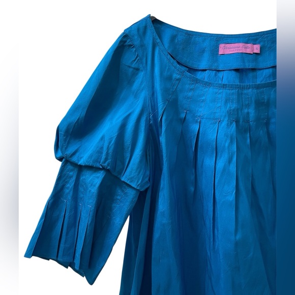 Calypso Christiane Cello Blue Silk Dress - Picture 2 of 5